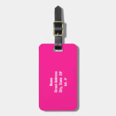 Hot Pink Snow Ski Gepäckanhänger (Vorderseite vertikal)