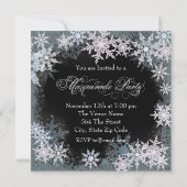 Hot Pink Snowflake Masquerade Party Einladungen (Rückseite)