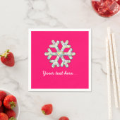 Hot Pink Snowflakes Pink Weihnachten Serviette (Beispiel)