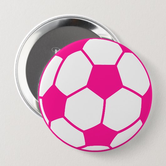 Hot Pink Soccer Ball Button (Vorne & Hinten)