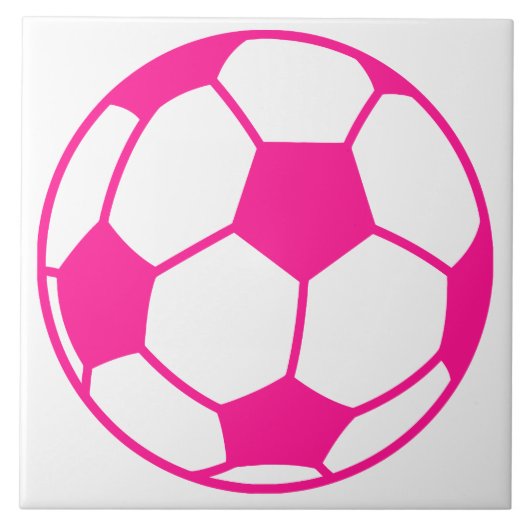 Hot Pink Soccer Ball Fliese (Vorderseite)