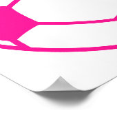 Hot Pink Soccer Ball Poster (Ecke)