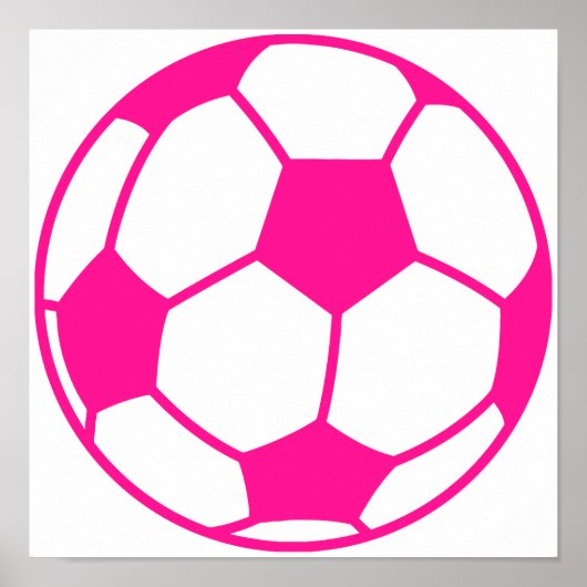 Hot Pink Soccer Ball Poster (Vorne)