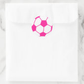 Hot Pink Soccer Ball Runder Aufkleber (Tasche)