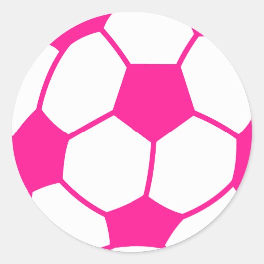 Hot Pink Soccer Ball Runder Aufkleber (Vorderseite)