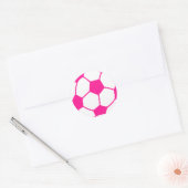 Hot Pink Soccer Ball Runder Aufkleber (Umschlag)