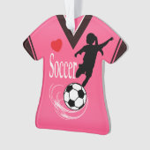 Hot Pink Soccer Ball Shirt Ornament (Vorderseite)