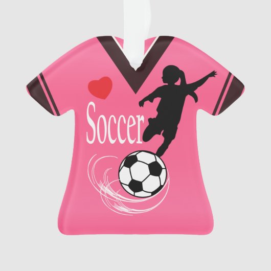 Hot Pink Soccer Ball Shirt Ornament (Vorderseite)