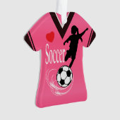 Hot Pink Soccer Ball Shirt Ornament (Vorderseite)