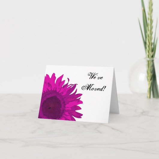 Hot Pink Sonnenblume Änderung der Adresse Ankündigung (Vorderseite)