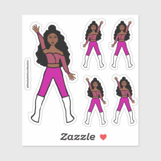 Hot Pink Spark Dancer Stickers #1 Aufkleber (Blatt)