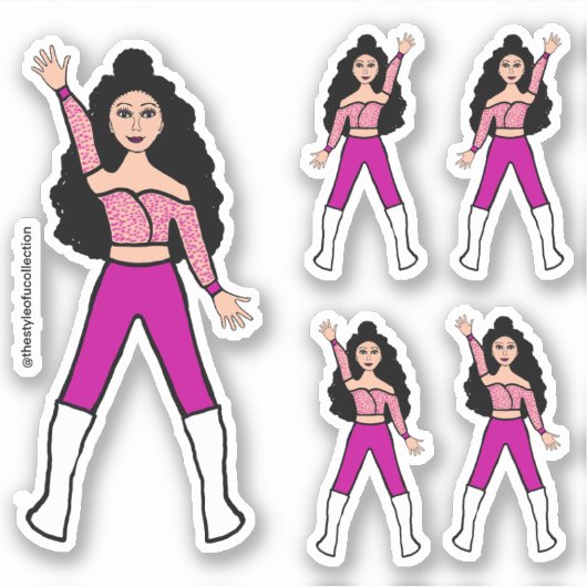 Hot Pink Spark Dancer Stickers #2 Aufkleber (Vorderseite)