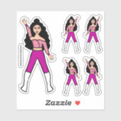 Hot Pink Spark Dancer Stickers #2 Aufkleber (Blatt)