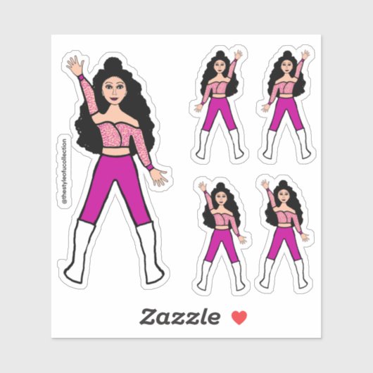 Hot Pink Spark Dancer Stickers #2 Aufkleber (Blatt)