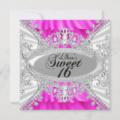 Hot Pink Sparkle Diamond Sweet 16 Einladen Einladung (Vorderseite)