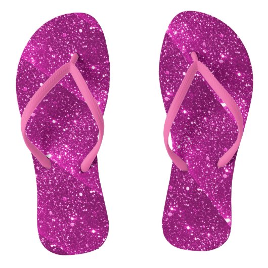 Hot Pink Sparkle Flip Flops Badesandalen (Fußbett)