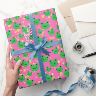 Hot Pink Sparkle Frosch Geburtstagsparty Geschenkpapier