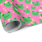 Hot Pink Sparkle Frosch Geburtstagsparty Geschenkpapier (Rolleneckpunkt)