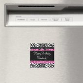 Hot Pink Sparkle Zebra Girly Girl Magnet (In Situ (Geschirrspüler))