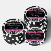 Hot Pink Sparkle Zebra Girly Girl Pokerchips (Stapel)