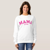 Hot Pink Sports Style Outline Mama Sweatshirt (Vorne ganz)