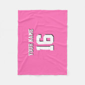 Hot Pink Sporty Team Jersey Fleecedecke (Vorderseite)