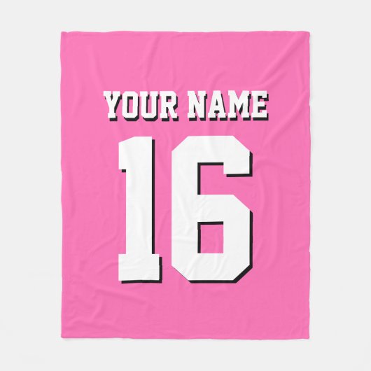 Hot Pink Sporty Team Jersey Fleecedecke (Vorderseite)