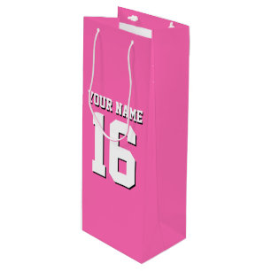 Hot Pink Sporty Team Jersey Geschenktüte Für Weinflaschen