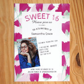 Hot Pink Spring Tulips Sweet 16 Einladungen