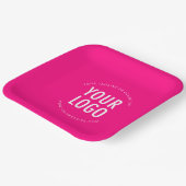 Hot Pink Square Paper Plates Custom Logo Printed Pappteller (Gewinkelt)