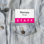 Hot Pink Staff Abzeichen 3,5 Zoll Name Markierung  Button (Insitu)