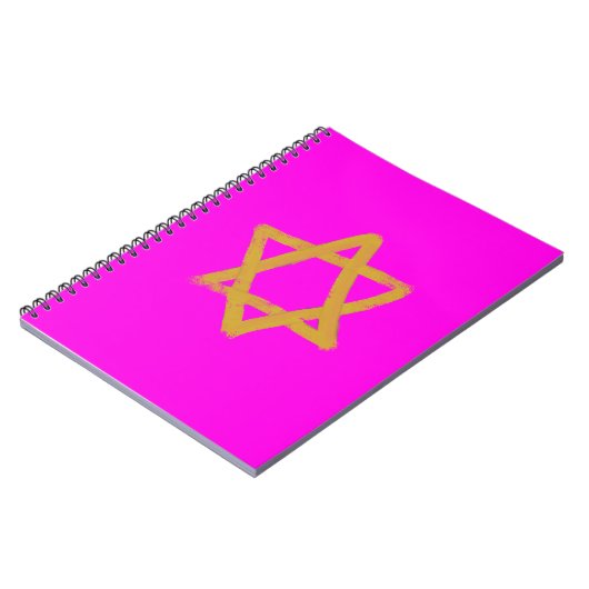 Hot-Pink-Star des David-Notebooks Notizblock (Linke Seite)