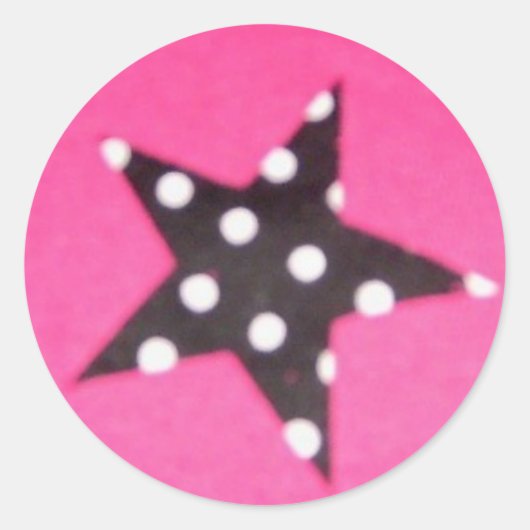 Hot Pink Star Design Round Stickers (Vorderseite)