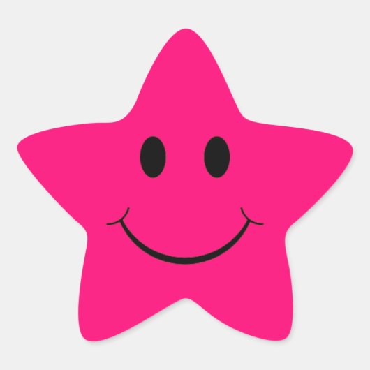 Hot Pink Star Face Stickers (Vorderseite)