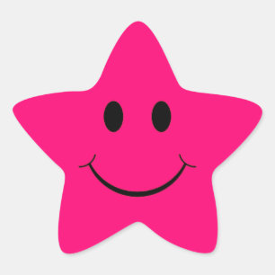 Hot Pink Star Face Stickers
