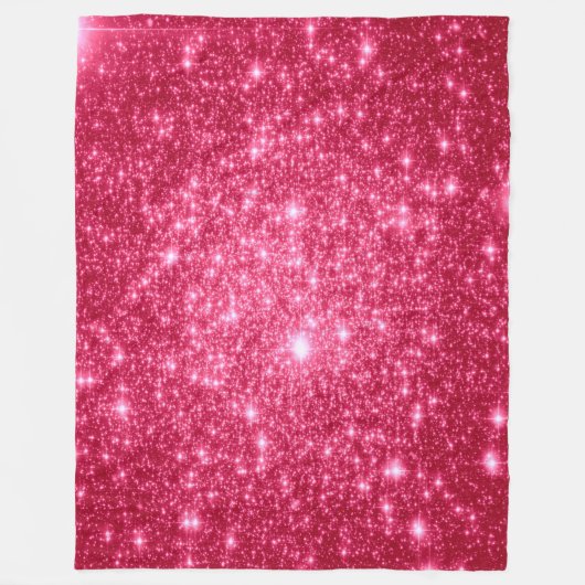 Hot Pink Stars Fleece Blankon (Vorderseite)