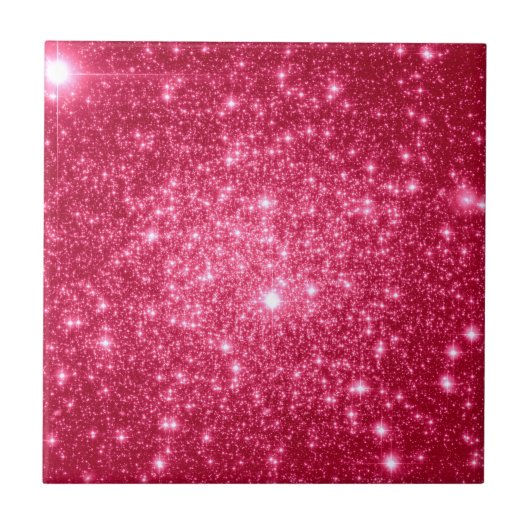 Hot Pink Stars Fliese (Vorderseite)
