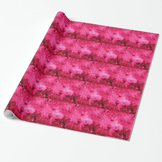 Hot Pink Stars Geschenkpapier (Ungerollt)