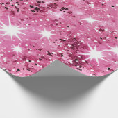 Hot Pink Stars Glitzer Geschenkpapier (Ecke)