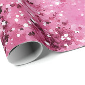 Hot Pink Stars Glitzer Geschenkpapier (Rolleneckpunkt)