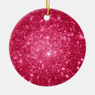 Hot Pink Stars Keramik Ornament