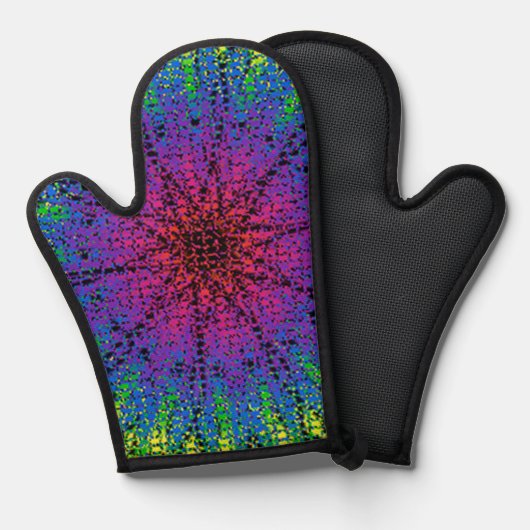 Hot Pink Sternexplosion Oven Mitt und Pot Holder Ofenhandschuh (Vorderseite/Rückseite)