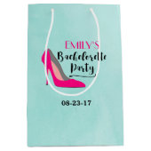 Hot Pink Stiletto High Heel Junggeselinnen-Abschie Mittlere Geschenktüte (Vorderseite)