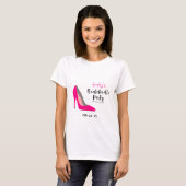 Hot Pink Stiletto High Heel Junggeselinnen-Abschie T-Shirt (Vorne ganz)