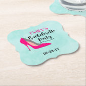 Hot Pink Stiletto High Heel Junggeselinnen-Abschie Untersetzer (angewinkelt)