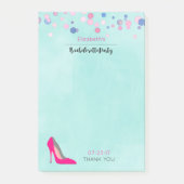Hot Pink Stiletto Pink Confetti Junggeselinnen-Abs Post-it Klebezettel (Vorderseite)