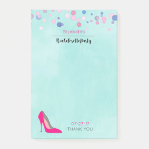 Hot Pink Stiletto Pink Confetti Junggeselinnen-Abs Post-it Klebezettel
