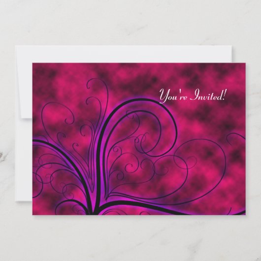 Hot Pink Storm Goth Sweet 16 Einladung (Vorderseite)