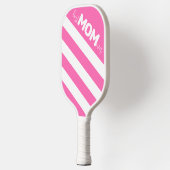 Hot Pink Strip Beste Mama je Pickleball Schläger (Links)