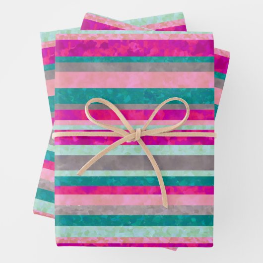 Hot Pink Strip Geschenkwrap Geschenkpapier Set (Beispiel)